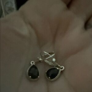 Elegant Black and Gold Teardrop Earrings